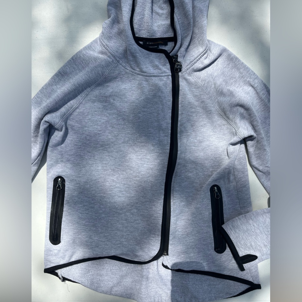 BCBGMaxAzria Gray Jacket with Black Accents